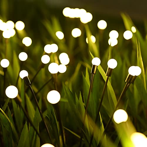 Rikuy Solar Garden Lights, New Upgraded 6 Pack 8 Led Solar Firefly Lights With 8 Lighting Mode, Sway By Wind, Waterproof Solar Outdoor Swaying String Lights With Remote Control For Yard Pathway Decor #TOP16