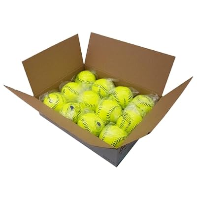 Baden | USSSA Approved | Official League Fastpitch Softballs | Perfection Leather | 11 or 12 | Optic Yellow | One Dozen