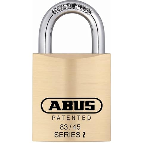 ABUS 83/45-300 S2 Schlage 45mm All Weather Solid Brass Rekeyable Padlock with 1" Shackle, Zero-Bitted Cover