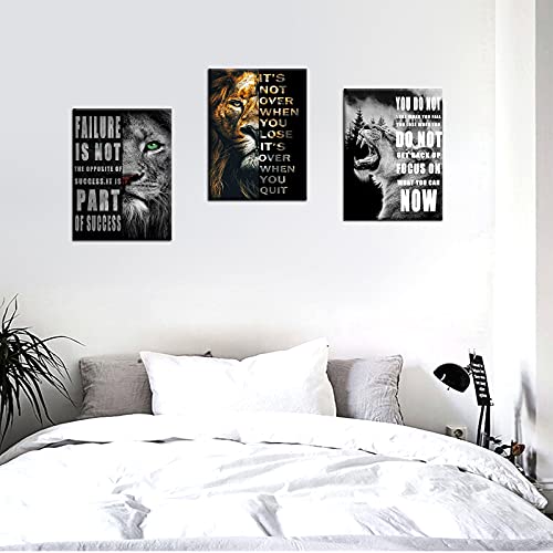 Lion Motivational Canvas Office Print Wall Art Animal Inspirational Picture Animal Poster Painting Modern Inspiring Artwork For Home Living Room Bedroom Office Decor Ready To Hang [36''W X 16''H] #TOP1