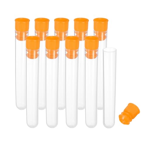 Image of PATIKIL 3 inch Length Plastic Sewing Needle Storage Holder, 10 Pcs Portable Matte Embroidery Needle Pin Toothpick Storage Tubes Case for Craft Knitting, Orange