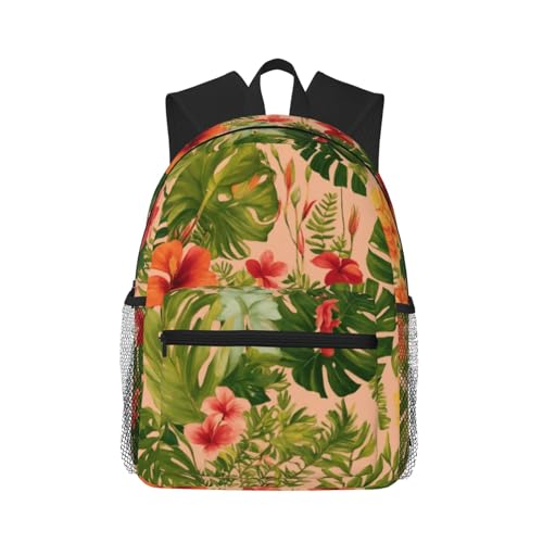 Sac à dos décontracté Hojas Tropicales avec poche laptop