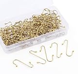 100Pcs Gold Ornament Hooks, S-Shaped Metal Christmas Tree Hangers for Decorations, Rust-Resistant Metal Wire Hooks for Xmas Party Holiday Ball Decor