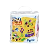 Stickle Bricks Big Bag – Toddler Construction Toy with Assorted Shapes & Colours – Easy Stick & Stack Building Blocks for Creative Play – Storage Bag Included – Ages 18 Months+ – STEM Learning Fun