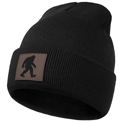 Image of Bigfoot Beanie for Men - Sasquatch Hat Winter Knit Cuffed Beanie for Women - Bigfoot Gifts for Christmas & New Year