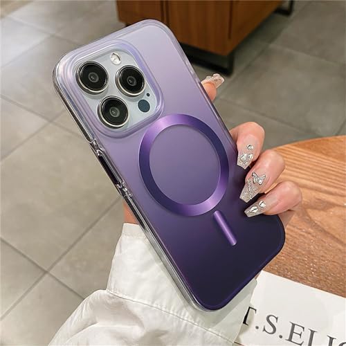 Coque magnétique iPhone 14 Pro Max rigide acrylique violette