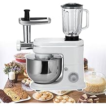 3-in-1 Multifunctional Stand Mixer,Electric Kitchen Mixer,with 1.5L Blender and Meat Grinder with 6L Stainless Steel Bowl 6 Speed Food Mixer,for Restaurant, Cake Shop
