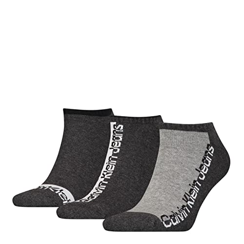 Calvin Klein Athleisure Sneaker 2, Gris (Dark Grey Melange), Talla única (Pack de 3) para Hombre