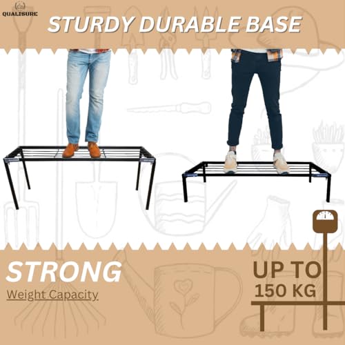 Image of Big Size Iron Stand - 2-Tier Plant Stands for Balcony 2 Step Plant Stand for Plants in Balcony Pot Stands for Plants in Balcony Gamla Stand - Sturdy Rustproof Indoor /Outdoor Use