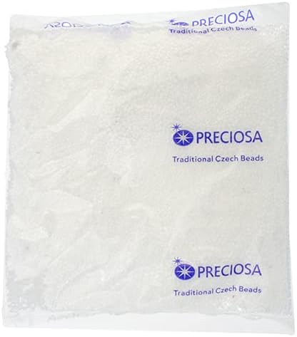 Czech Glass Seed Beads 11/0 (2.1mm Diameter) Opaque White Luster DIY Jewelry Making Beadss - 250g Bulk Bag by Preciosa (Jablonex)