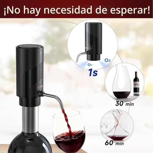 Miniatura 3 de Aikaro - Aerador-Vertedor De Vino Eléctrico Recargable Decantador Automático, Con Sacacorchos Y Tapón Al Vacío Juego