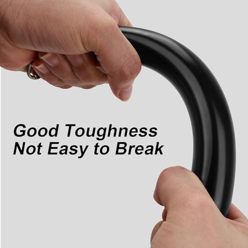 JUOIFIP 1 PCS Nunchucks Safe Solid Rubber Training Nunchucks with Steel Chain Practice Nunchucks for Adults and Professionals Perform,Suitable for Exercise,Practice, Training(Black)