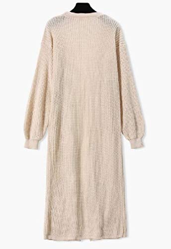 Casaco cardigã feminino de tricô da KLJR, cor sólida, manga comprida, frente aberta, sobretudo, Apri