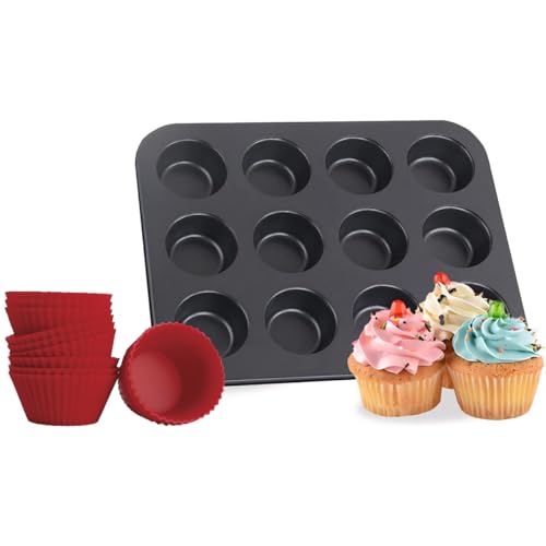 Forma para Cupcake e Muffin - Assadeira com 12 Cavidades Antiader...