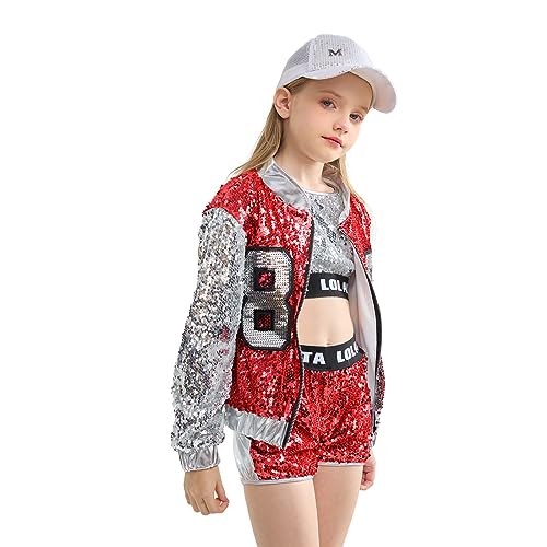 Costume danse paillettes filles LOLANTA ensemble hip hop avec chaussettes pour enfants 4-15 ans