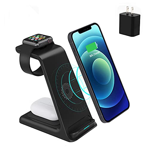 FASLY 3 in 1 Wireless Charging Station for Apple Watch SE/6/5/4/3/2, AirPods 2/Pro