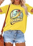 Baseball Shirt Women Baseball Team Top Game Day Fan Tee Ballgame Tshirt