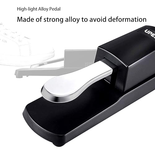 Upella Piano Sustain Pedal - Universal Keyboard Foot Sustain Pedal for Yamaha, Roland, Casio,Korg Digital Pianos MIDI,Keyboard Electronic Keyboards Electric Organ Synthesizer, 1/4 Inch Jack