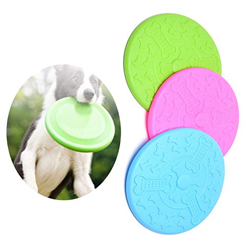 N/C Frisbee para Perros Animado, 3 Arandelas de Goma Blanda, Juguete Intelectual básico para Perros Frisbee, Utilizado para Deportes al Aire Libre, Jardines, Parques y Juguetes para niños