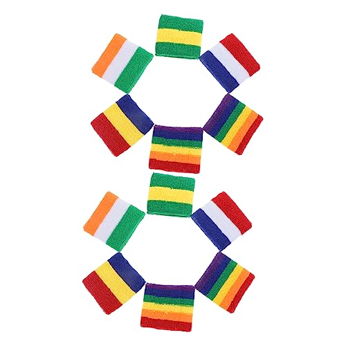 BESTYASH 12PCS Breathable Sports Wrist Protectors Elastic Basketball Volleyball Wrist Sleeves for Fitness Weightlifting Everyday Wear Durable Comfortable Design Multi