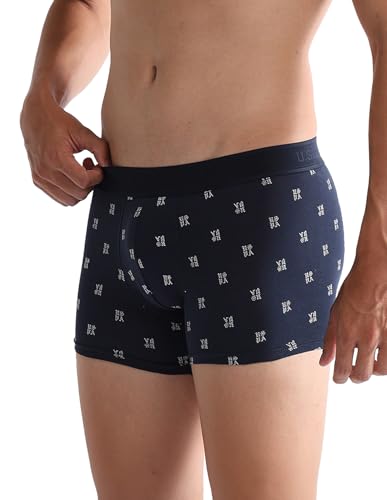 Image of U.S. Polo ASSN. Mens OET16 Cotton Stretch Brand Printed Underwear Trunks - Pack of 2