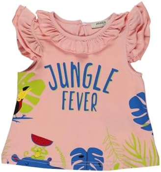 PANÇO Kız Bebek 2311GB05013 Kolları Ve Yakası Büzgülü Tişört, Somon, 0-6 Ay (56-62 cm) - Görsel 1