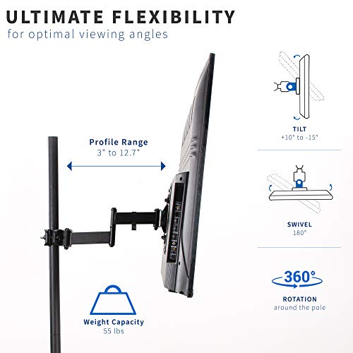 VIVO Black Pole Mounted TV Arm, 32-55 in Screens, MOUNT-POLE4A by VIVO - Used condition - Image 3