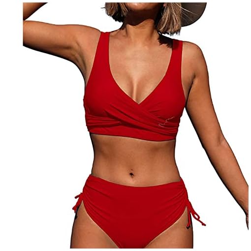 Jarseila Dames badpak crossover bikini set tweedelig dames elegant hoge taille badmode V-hals push-up bikini