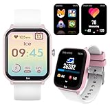 ICE WATCH   Ice Smart Junior 3.0 Pink White 1.75 AMOLED   Montre connectée rectangulaire Rose pour Fille avec Bracelet en Silicone   024297 (1.75 Pouces)
