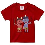 [igsticker] プリント Tシャツ キッズ 子供 100 サイズ size おしゃれ クルーネック 赤 レッド t-shirt 015345 節分の日 節句 季節 鬼
