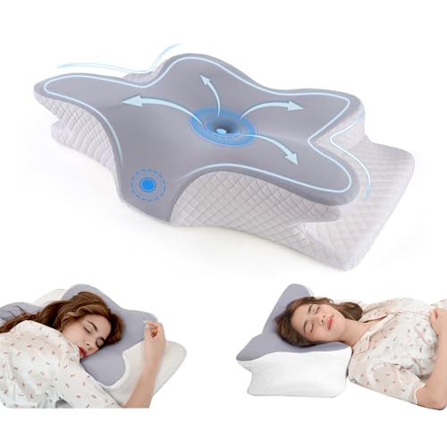 JeeLeeko Nackenstützkissen, Memory Foam Kissen, Ergonomisches Kopfkissen, Anti schnarch Kissen für Seitenschläfer, Rücken- und Bauchschläfer mit Nackenstütze