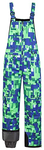 Pursky Boys' Classic Heavyweight Snow Bib Ski Pant Snowsuit Kids Snow Pants Girls Snowpants Youth Ski Bibs Husky Snowbibs Green Printed 10/12 #TOP15