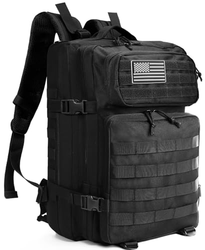 Saboos Military Tactical Backpack for Men 45L Molle Army 3 Days Assault Pack Bug Out Bag Water Resistant and Hiking Treeking Rucksack