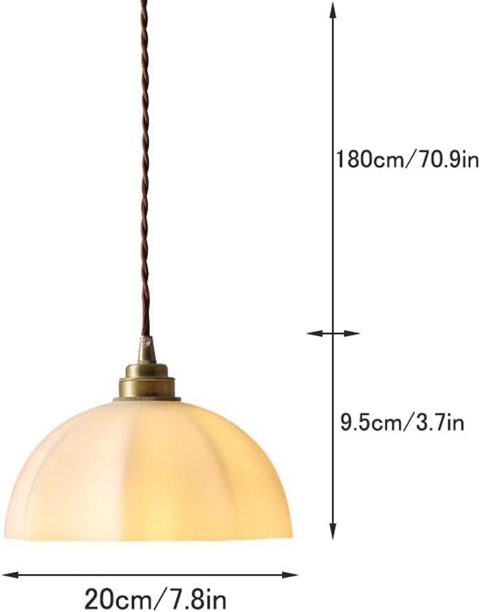 Lampe suspendue japonaise rétro et suspension scandinave en laiton pour chambre