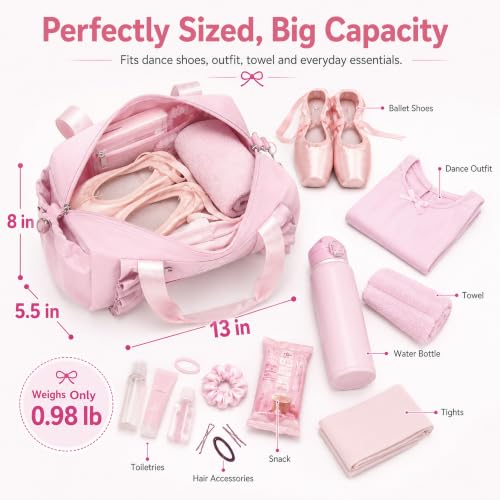 LEDAOU Dance Bag for Girls and Women, Ballet Bag, Small Gym Duffle Bag by LEDAOU - Used condition - Image 3