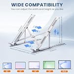 Portable Laptop Stand, Ergonomic Aluminum Laptop Mount Stand, Detachable Laptop Riser Notebook Holder Stand Compatible with MacBook, Dell, Lenovo More 10-15.6" Laptops-Silver