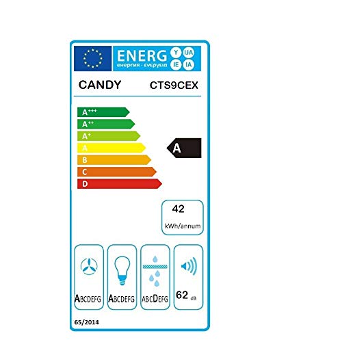Candy-Essenza-CTS9CEX-Campana-extractora-90-CM-4-Niveles-Potencia-213W-596M3H-Salida-Libre-y-Recirculante-Temporizador-Filtros-Carbono-3-Paneles-Antigrasa-LED-4769DB-Clase-A-Inox-y-Negro