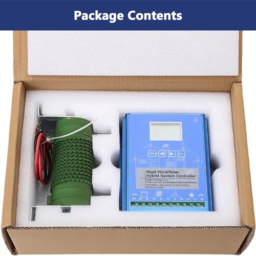 Kit generatore Eolico, regolatore di Carica, generatore per Turbine Verticali, apparecchiature per l'energia elettrica, regolatore Ibrido Eolico-Solare off-Grid da 2000 W con Display LCD, ge