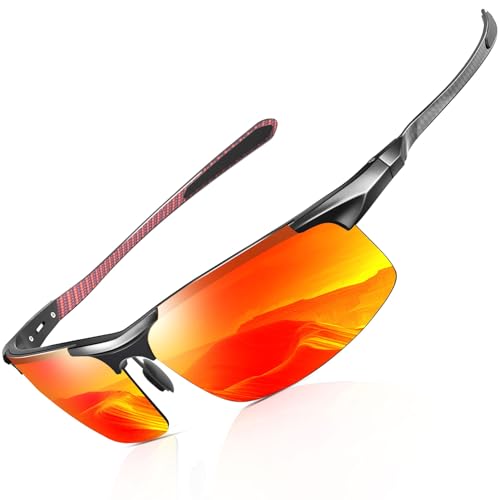 ANYLUV Polarized Sunglasses-for-Men Sunglasses Men: Carbon Fiber Sunglasses with UV400 Protection for Fishing Driving Gift