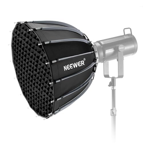 NEEWER Basics Parabolic Softbox Kit, 21.7 Quick Release Bowens Mount Soft Box Light Diffuser Compatible with Godox Compatible with Aputure 600d Studio Photography Video Recording Lighting, NS36P