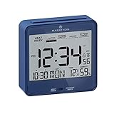 Marathon CL030054BL Atomic Desk Clock, with Backlight, Heat & Comfort Index - Batteries Included