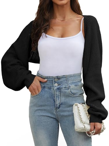 ZUGJAM Women's Cropped Cardigan Bolero Shrug Sweater...