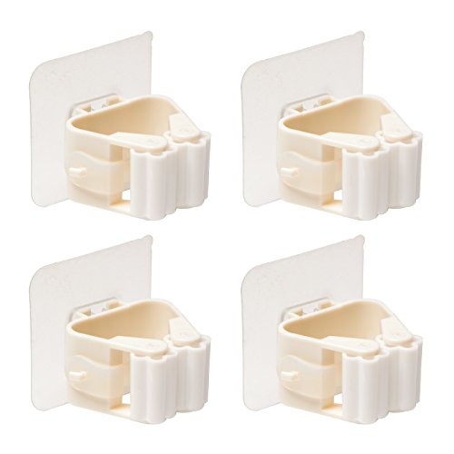 TADAE 4 Piezas Colgador de Fregona y Escoba,Almacenamiento en Bastidor y Organización para Cocina y Hogar