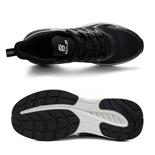 Baasploa Men's Running Shoes Slip Resistant Tennis Walking Shoes For Men Gym Workout Fitness Sneakers Black #TOP1