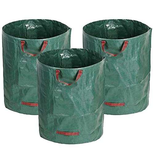Lot de 3 sacs à feuilles de jardin, sacs à déchets réutilisables pour pelouse, sacs à déchets très résistants parfaits pour le jardin, la pelouse, les feuilles(Size:100L, 27Gallons,Color:Vert) Cover
