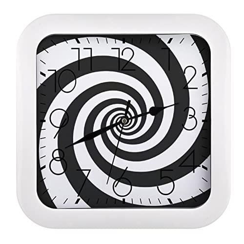 Pendule murale silencieuse noire et blanche Vertigo design chic 26cm - 2