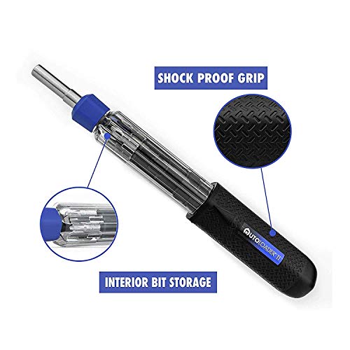 Screwdriver Multi Tool Magnetic | Multi-Bit Auto Loading Barrel Patented | Ergonomic Anti-Roll Handle With Rotating Collar | Industrial High-Grade Bit Set Bonus | Award Winning Design
