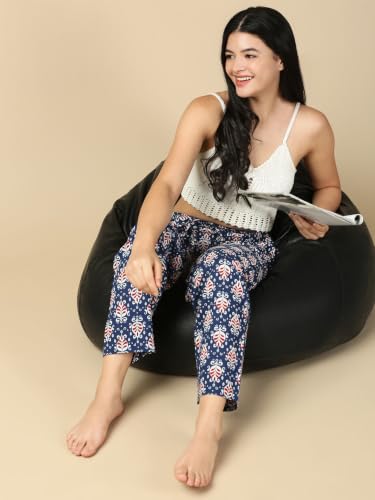 Image of PYNK by Lux Cozi Women's Cotton Printed Palazzo Pyjama Relaxed Lounge Pants | Super Soft Comfortable | Loungwear Pyjama Pant-Pack of 1
