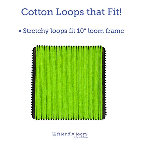 Harrisville Designs Friendly Loom Potholder Cotton Loops 10 Inch Pro Size Loops Make 2 Potholders, Weaving Crafts For Kids And Adults-Lime #TOP3