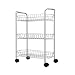 S-t-x Nivel 3 del balanceo de la Carretilla de Cocina, Acero Inoxidable Utilidad Carro contenedor, cestas de la Cocina casera Organizador for Servicios públicos, 62x50x27cm